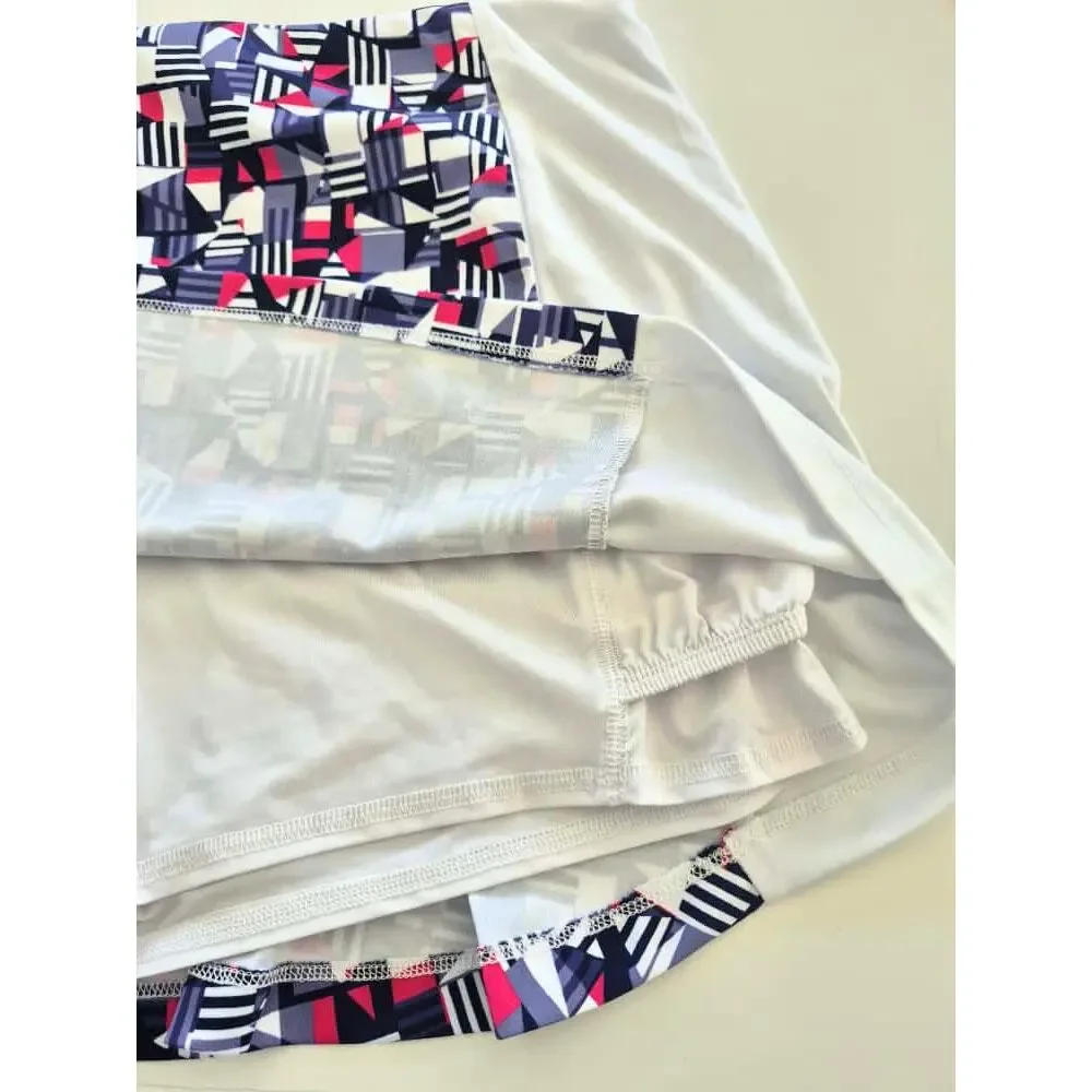 GRANDSLAM Womens Skort Skirt XL Tennis Pickleball White Pink Dark Blue